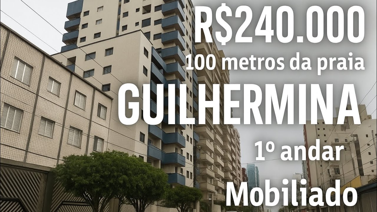 💰 R$240.000 | Apartamento 1 Dormitório na Guilhermina – 100m do Mar | Porteira Fechada Praia Grande