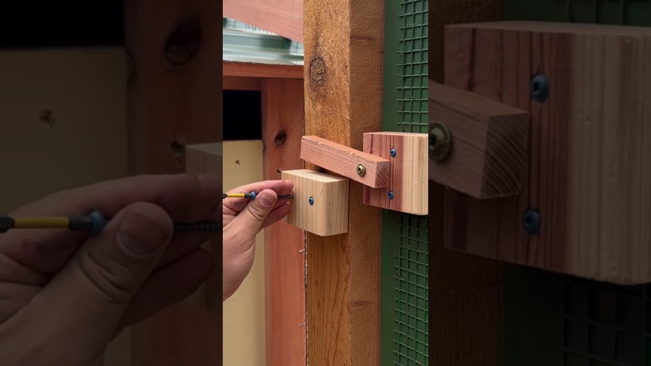 🤯 Still not over this! DIY wood latch using scrap wood. #diywoodprojects #urbanhomestead #diy