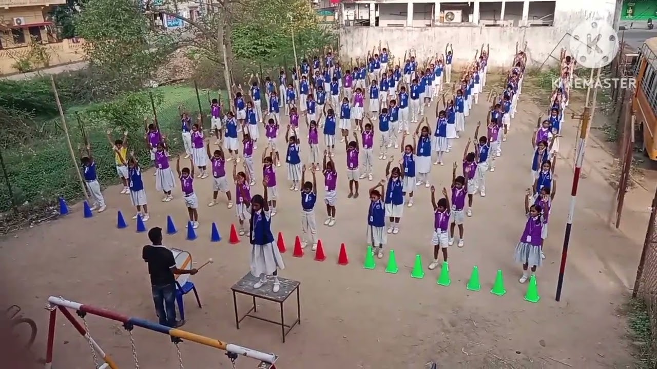 ALN BLOSSOMS EM SCHOOL BOMMURU MASS DRILL PRIMARY  AND HIGH SCHOOL