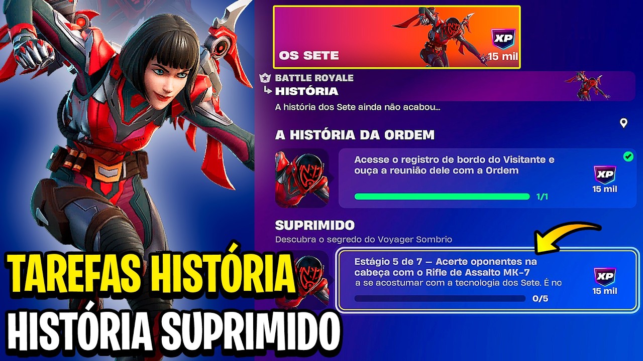 COMO COMPLETAR TODAS AS MISSÕES TAREFAS OS SETE (TAREFAS HISTÓRIA SUPRIMIDO) - Fortnite
