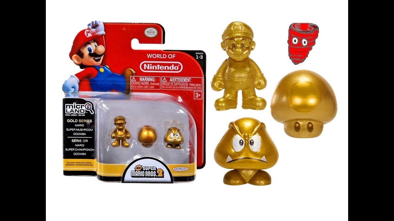 World of Nintendo Micro Land - Gold Series Mario, Super Mushroom, Goomba 1-3