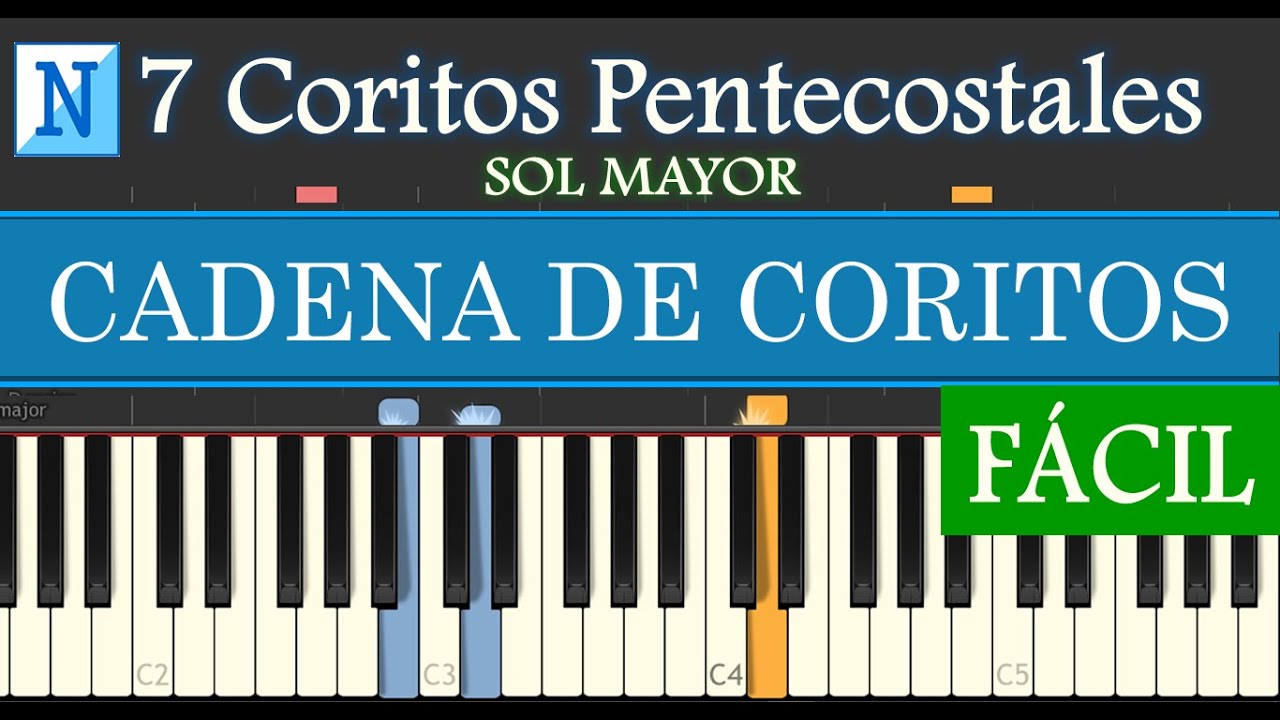 CADENA de CORITOS Cristianos PENTECOSTALES PIANO Tutorial Fácil para Principiantes con ACORDES PDF