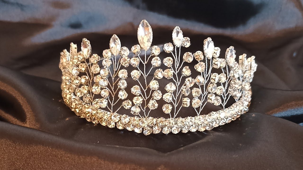 طريقة عمل تاج من الكريستال Bridal crown making/Kristal tasli tac yapimi