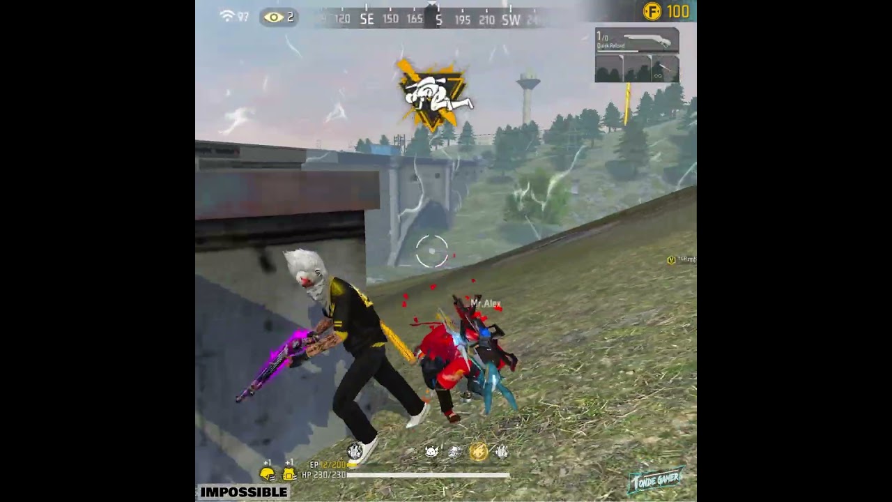 1 Ammo गोली But 2 Enemies 😬 Impossible Clutch 😎 #shorts #freefire #tondegamer