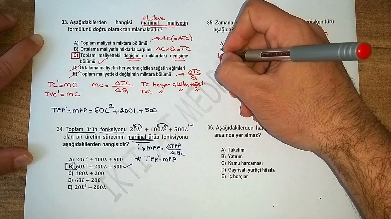 MİKRO İKTİSAT TEMEL KAVRAMLAR SORU ÇÖZÜMÜ - 9