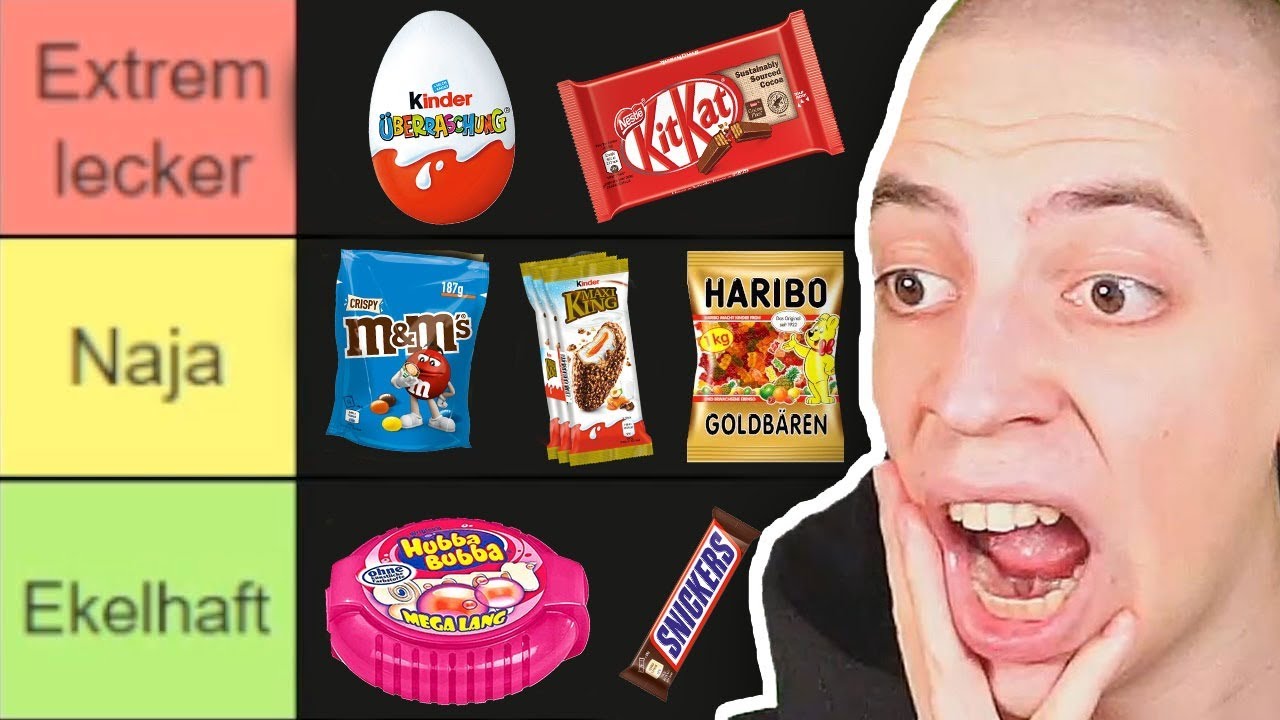 ClashGames BEWERTET ALLE SÜßIGKEITEN in 1 VIDEO! 😋 (M&Ms, Ü-Ei, Haribo...)