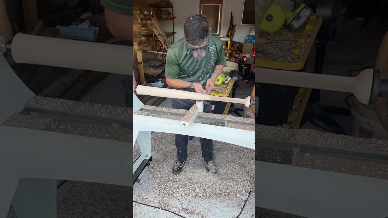 Turning a Walnut & Maple Baseball Bat for a Local Legend | First Project on My Lathe