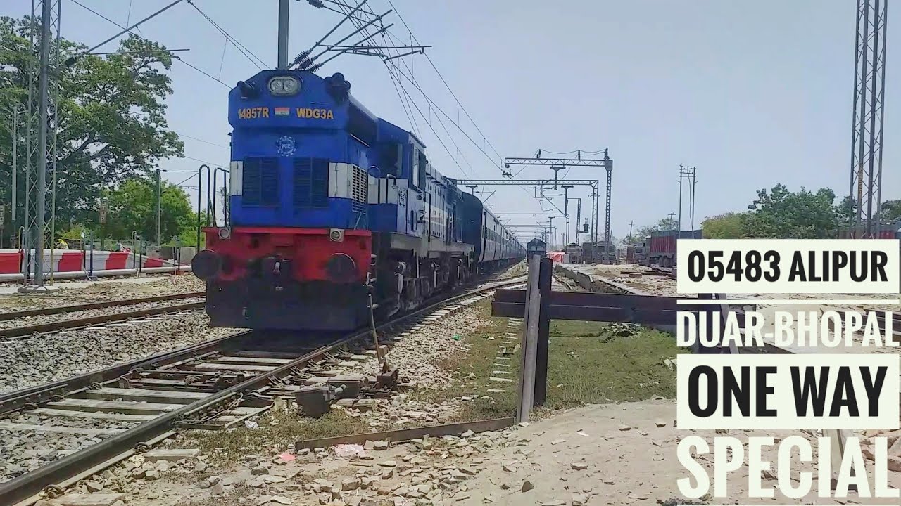 05483 Alipur Duar Jn Bhopal One Way Special Train arriving Ballia! NGC WDG 3A in lead!