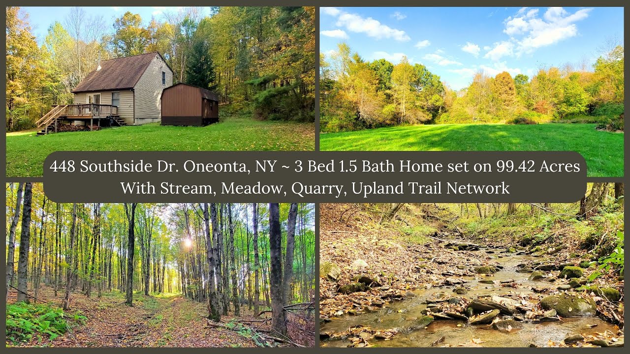 Incredibly Private yet right in Oneonta! 3 Bed 1.5 Bath Home Set on 99.42 Acres with Stream, Trails