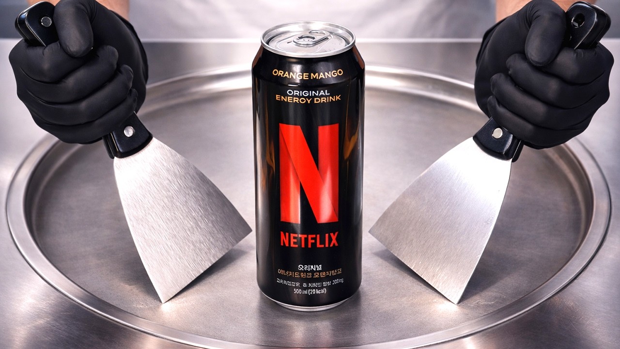 Netflix Energy Drink - Ice Cream Rolls | Satisfying Visual ASMR To Chill
