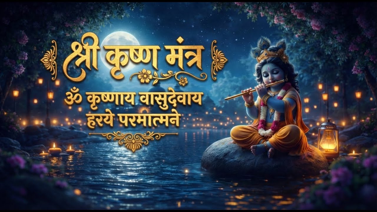 Om Krishnaya Vasudevaya Haraye Paramatmane| Divine Krishna Mantra | Chant 51 Times for Blessings