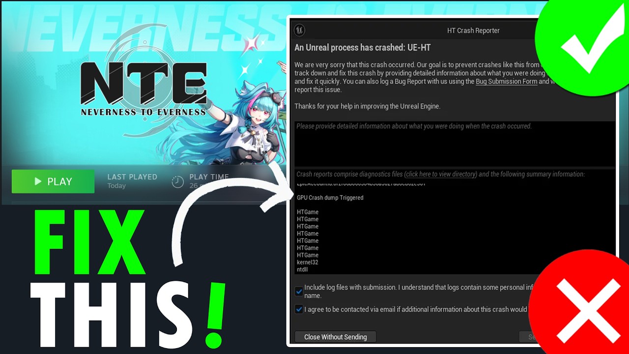 Naprawa błędu w NTE: Neverness to Everness &ndash; &bdquo;An unreal process has crashed: UE-HT GPU Crash dump...