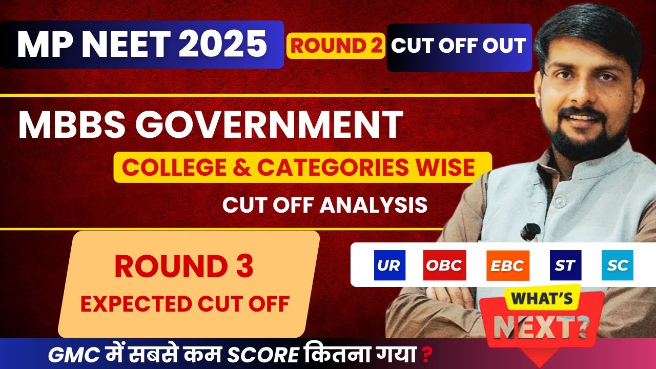 🚨 MP NEET 2025: Round 2 Result Out | MBBS Government College Cut Off Analysis | Lowest Cutoff😱