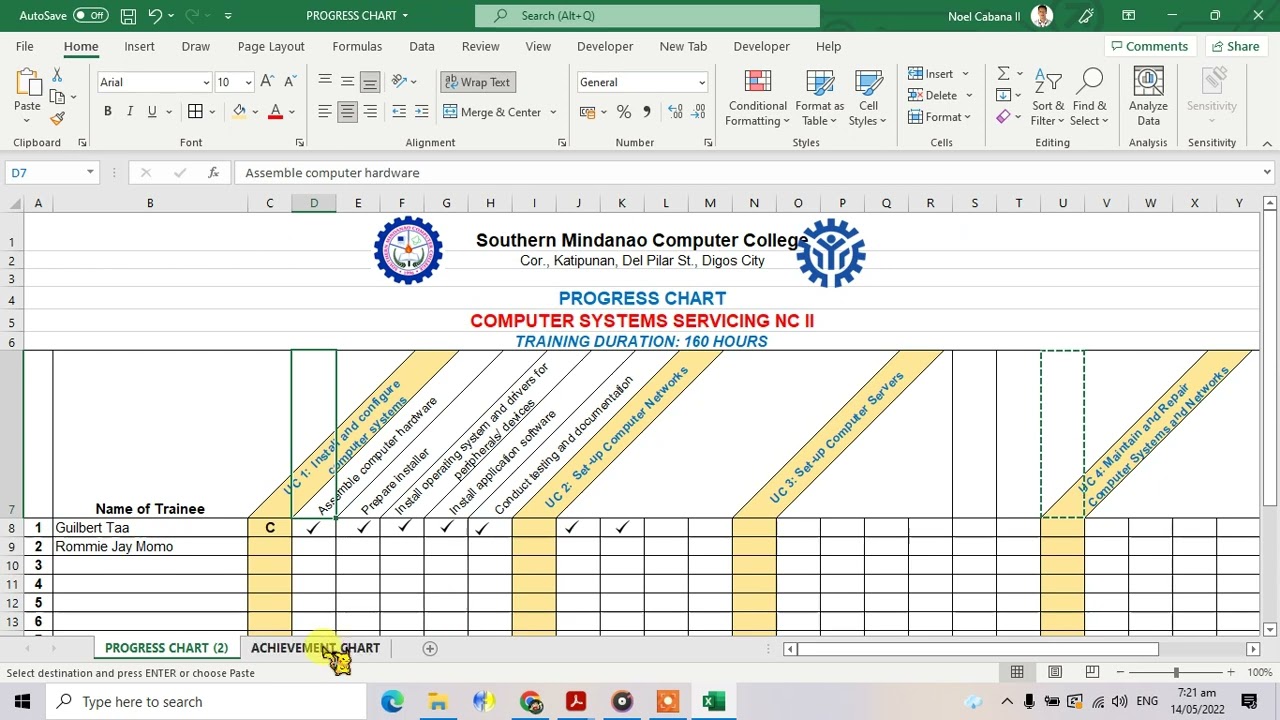 TM1 Progress and Achievement