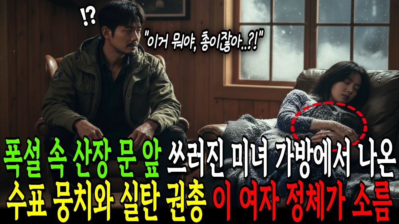 폭설 속 산장 문 앞에 쓰러진 미녀, 가방에서 나온 수표뭉치와 실탄 권총…이 여자 정체가 소름 | 감동사연 | 시니어사연 | 오디오북