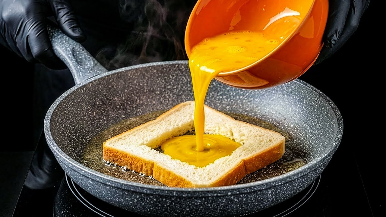 One egg and bread for perfect breakfast