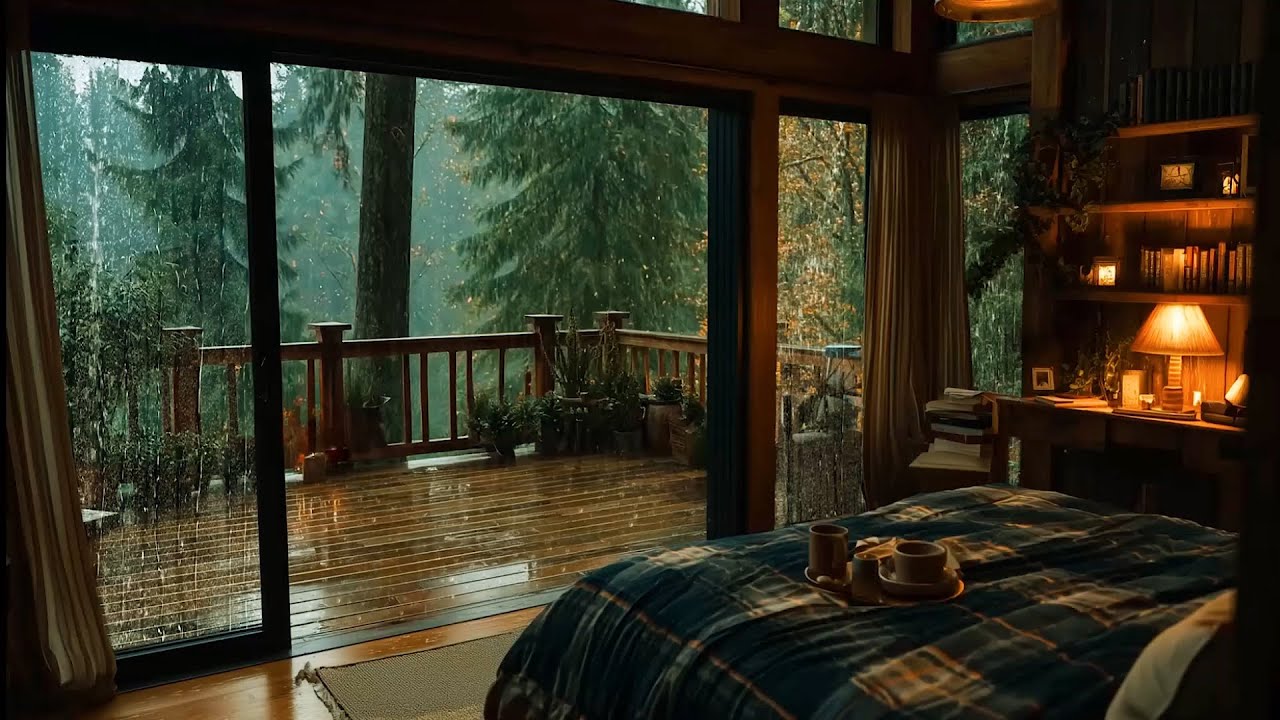 Rain Sounds at a Wooden Cabin 🌧 | Peaceful Forest Ambience for Deep Rest