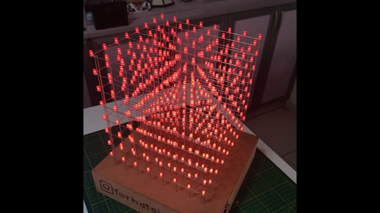 Arduino 8x8x8 led küp (Arduino 8x8x8 led cube making)