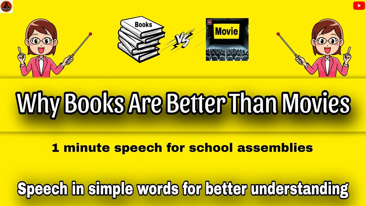 1 minute speech on why books are better than movies | Why books are better than movies 🔥