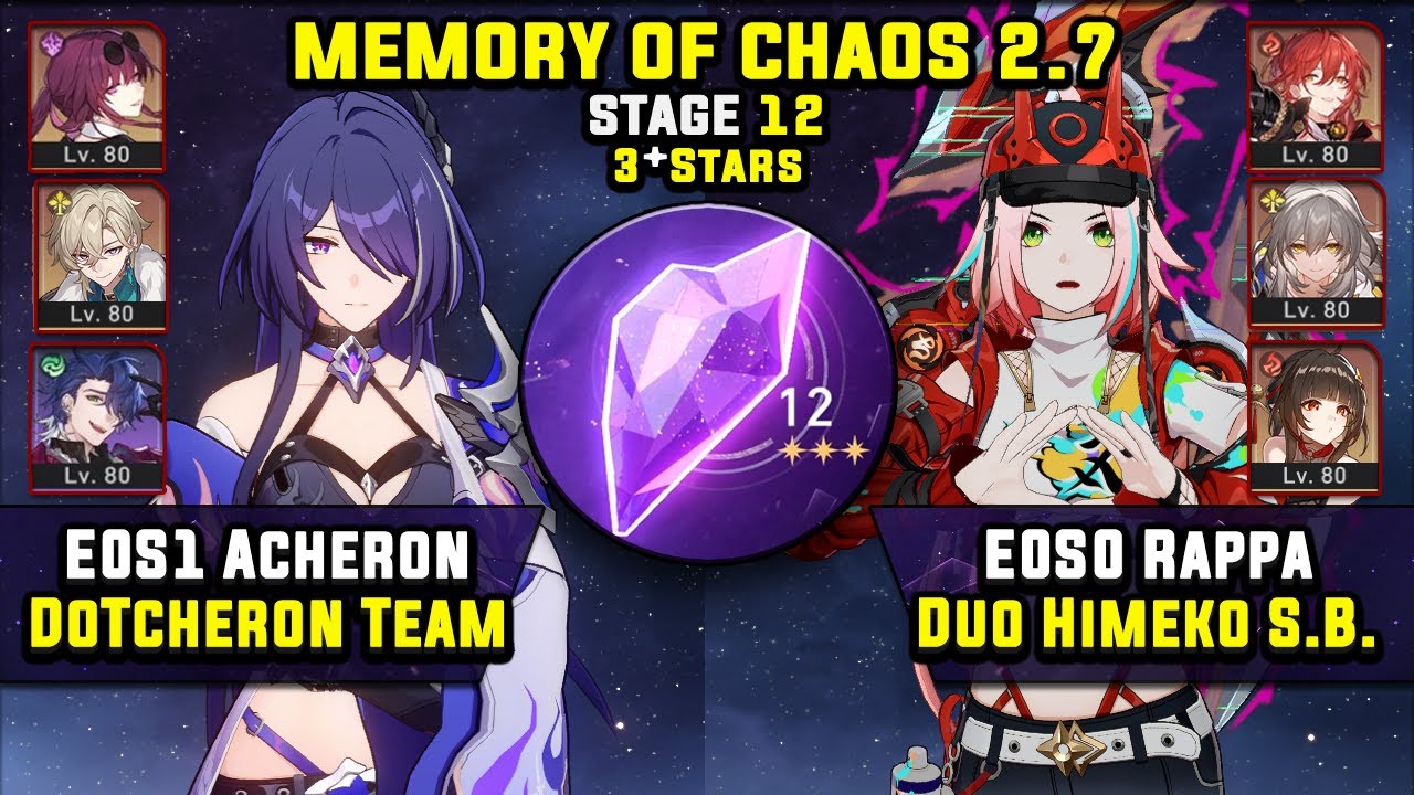 E0 Acheron DoT & E0 Rappa Super Break W/ Himeko (3 Stars) Memory Of Chaos 12 Honkai Star Rail 2.7