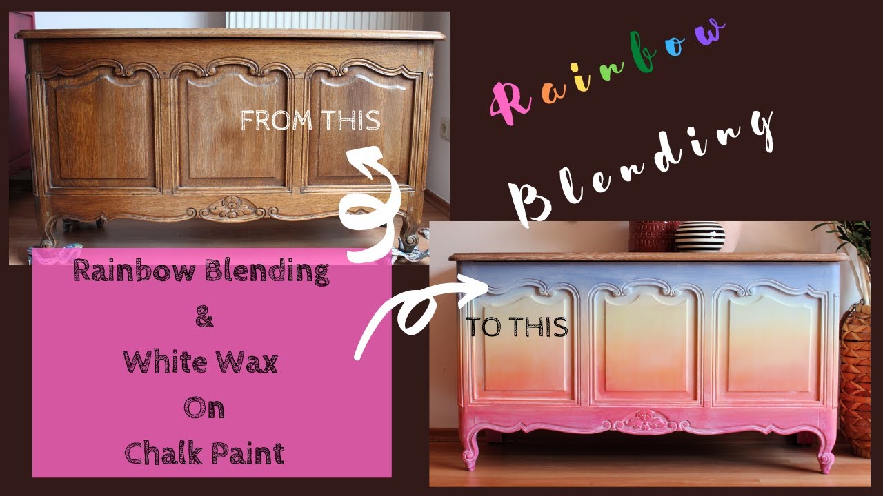 Rainbow Blending and White Wax With Chalk Paint