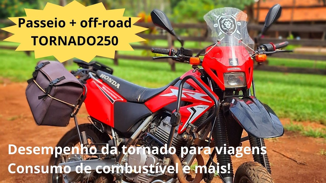 Passeio de Tornado 250 + off-road. Desempenho dela em viagens, consumo de combustível e muito mais!