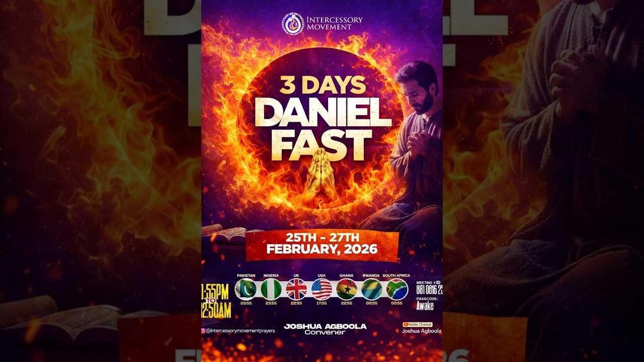 Daniel Fast Watch (12pm Watch)-   27th Feb 2026