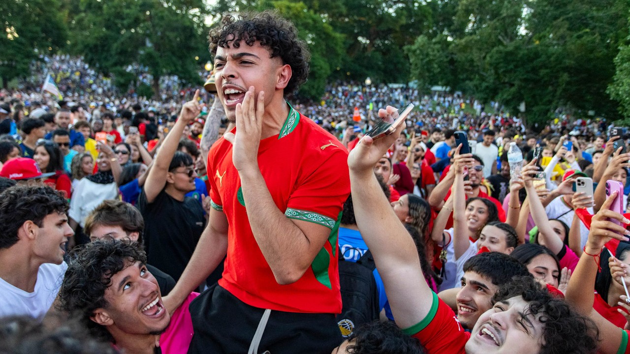 World Cup: Moroccan fans erupt in celebration after World Cup win in Boston