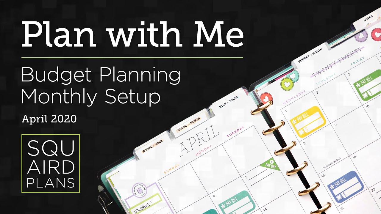 Simple Monthly Budget Planning Setup :: Plan with Me :: Classic Happy Planner :: Squaird Plans 2020