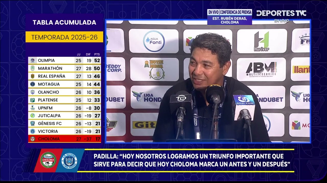 Carlos Padilla se desahoga tras lograr su primer victoria con Choloma ante Victoria en casa