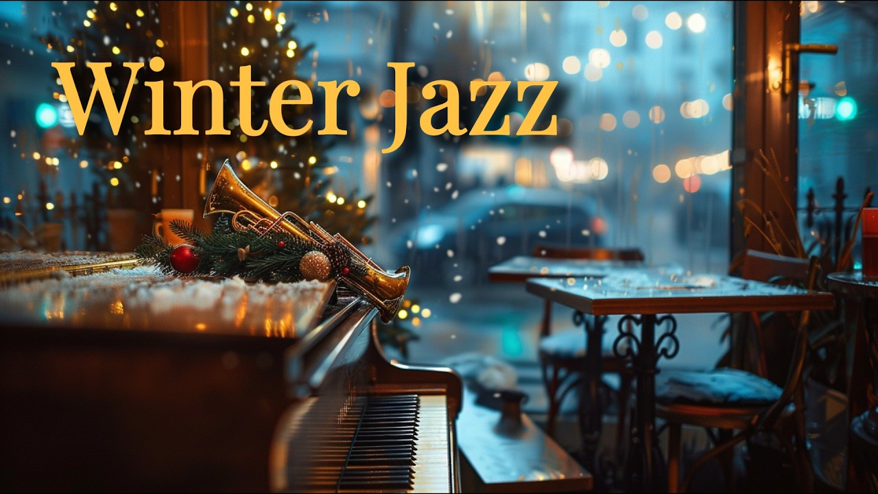 Winter Jazz Lounge ❄️ Cozy Fireplace Jazz for Study & Work