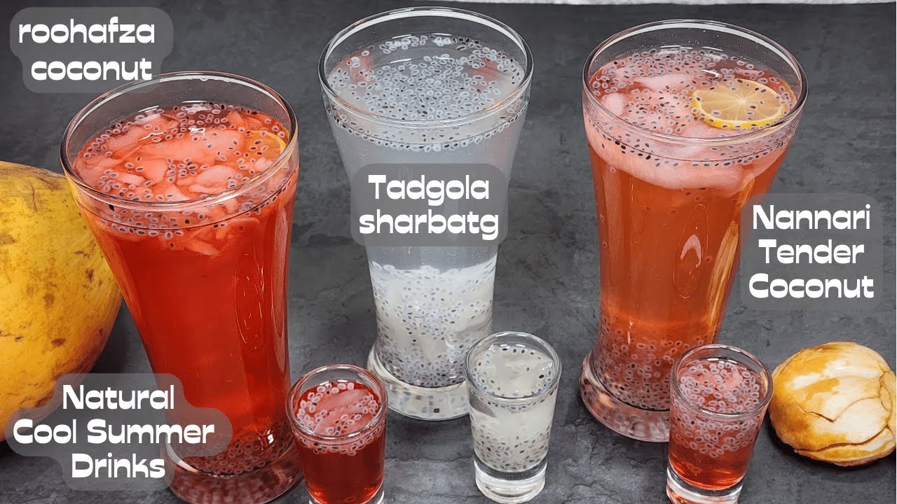 Natural Traditional Cool Summer Drink Recipe|Nannari Tender Coconut Sharbat &Tadgola sharbat