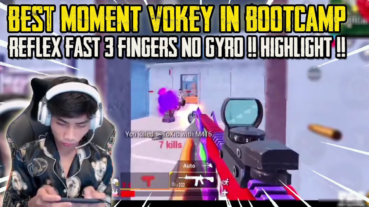 Best Moment Vokey in Bootcamp | Reflex Fast 3 Fingers No Gyro | Vokey Gameplay | PUBG MOBILE