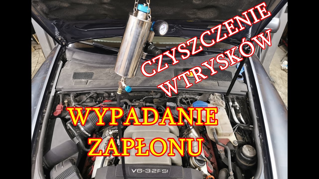 Audi A6 C6 FSI wypadanie zapłonu , wymiana cewek , czyszczenie wtryskiwaczy płukanką V6 V8