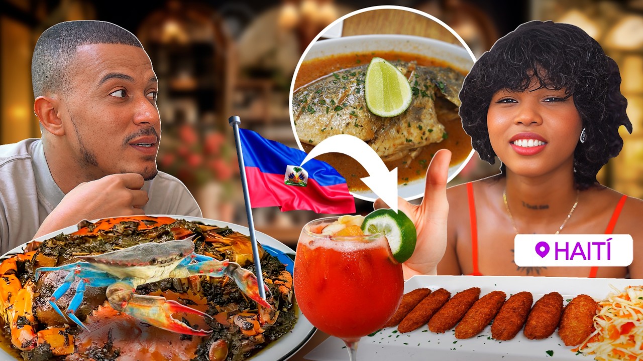 “Probando COMIDA RARA Haitiana 😱🍲 en un Restaurante de Lujo 🇭🇹🔥”