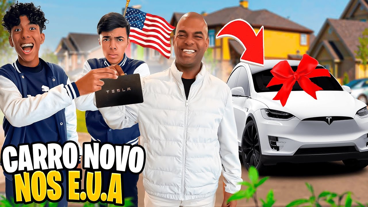 😂CARRO NOVO NOS ESTADOS UNIDOS😂 “A reação do Gabriel foi a melhor”😂😅