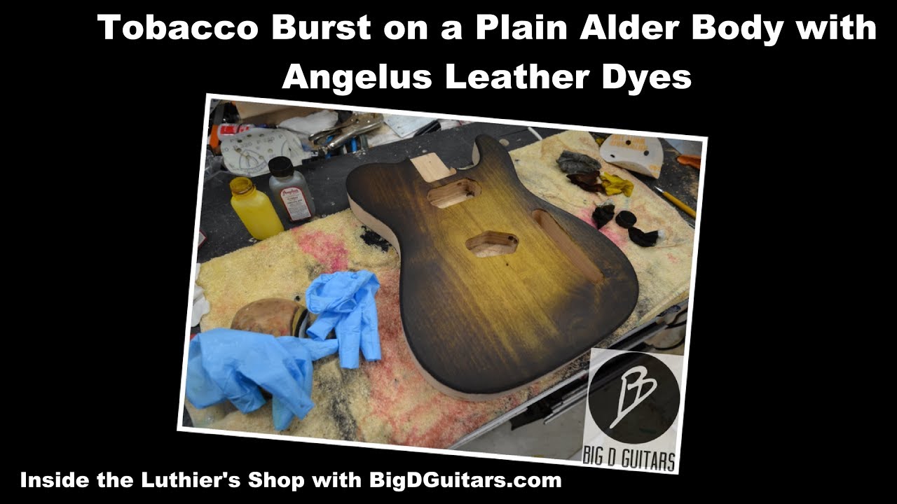 Tobacco Burst on a Plain Alder Guitar Body via Hand Rubbed Leather Dye