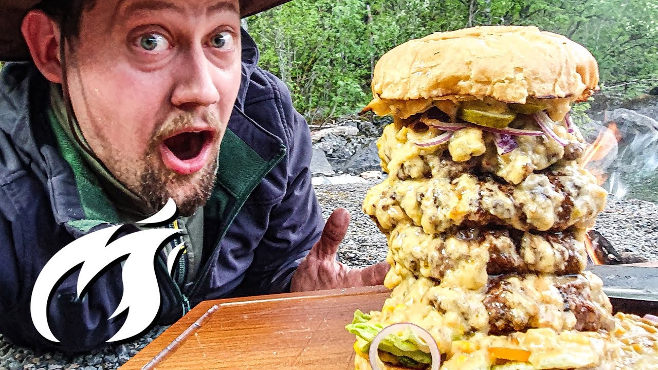 Riesiger Quadruple Picanha Burger am Strand gegrillt 🔥🔥🔥