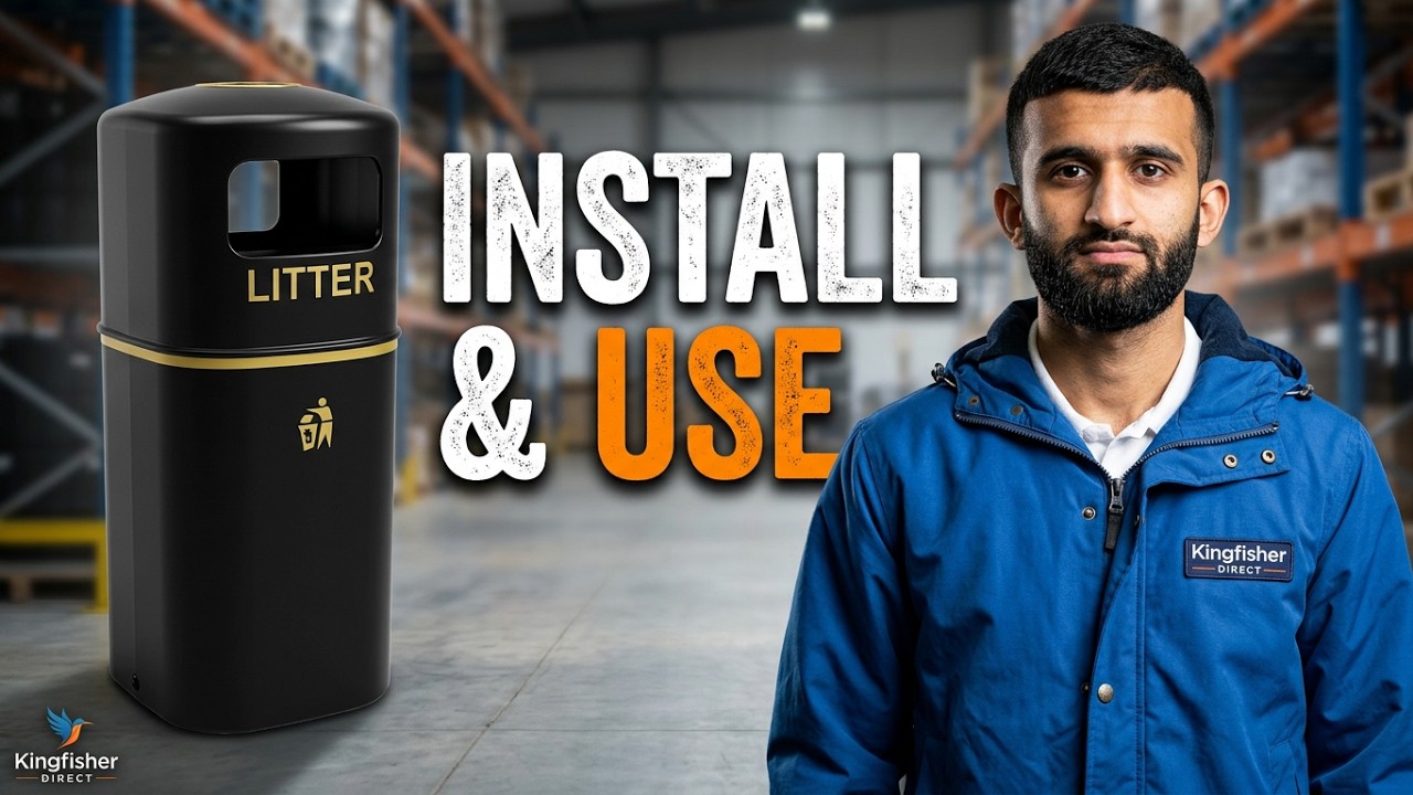 Eco Recycled Hooded Top Litter Bin &ndash; How to use & Install
