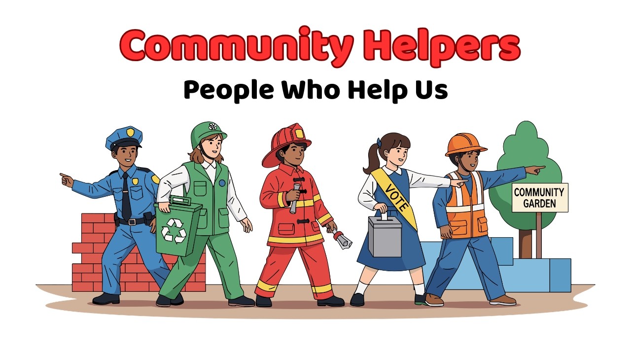 Community Helpers for Kids 👩‍⚕️👮‍♂️ | 13 Helpers & Their Work | LKG UKG Learning | Part 1