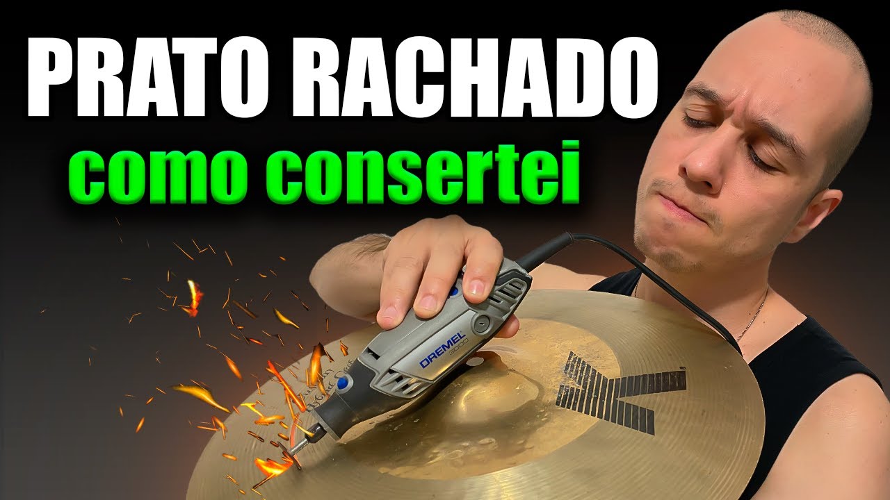 Como arrumar prato de bateria | Cortando prato rachado no meio