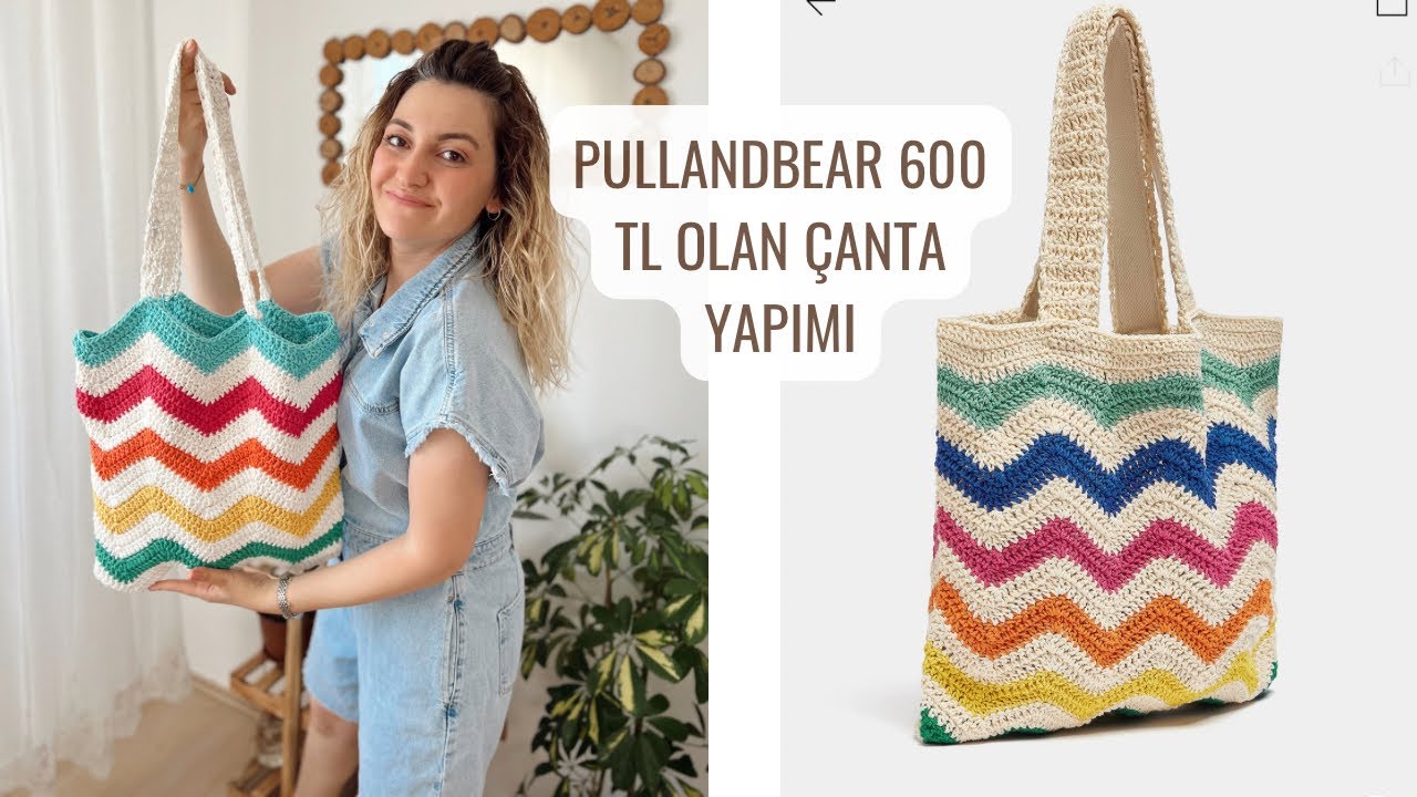PULLANDBEAR ZİKZAK MODELLİ ÇANTA 🌸 TIĞ İŞİ KOLAY ÖRGÜ ÇANTA #markachallenge