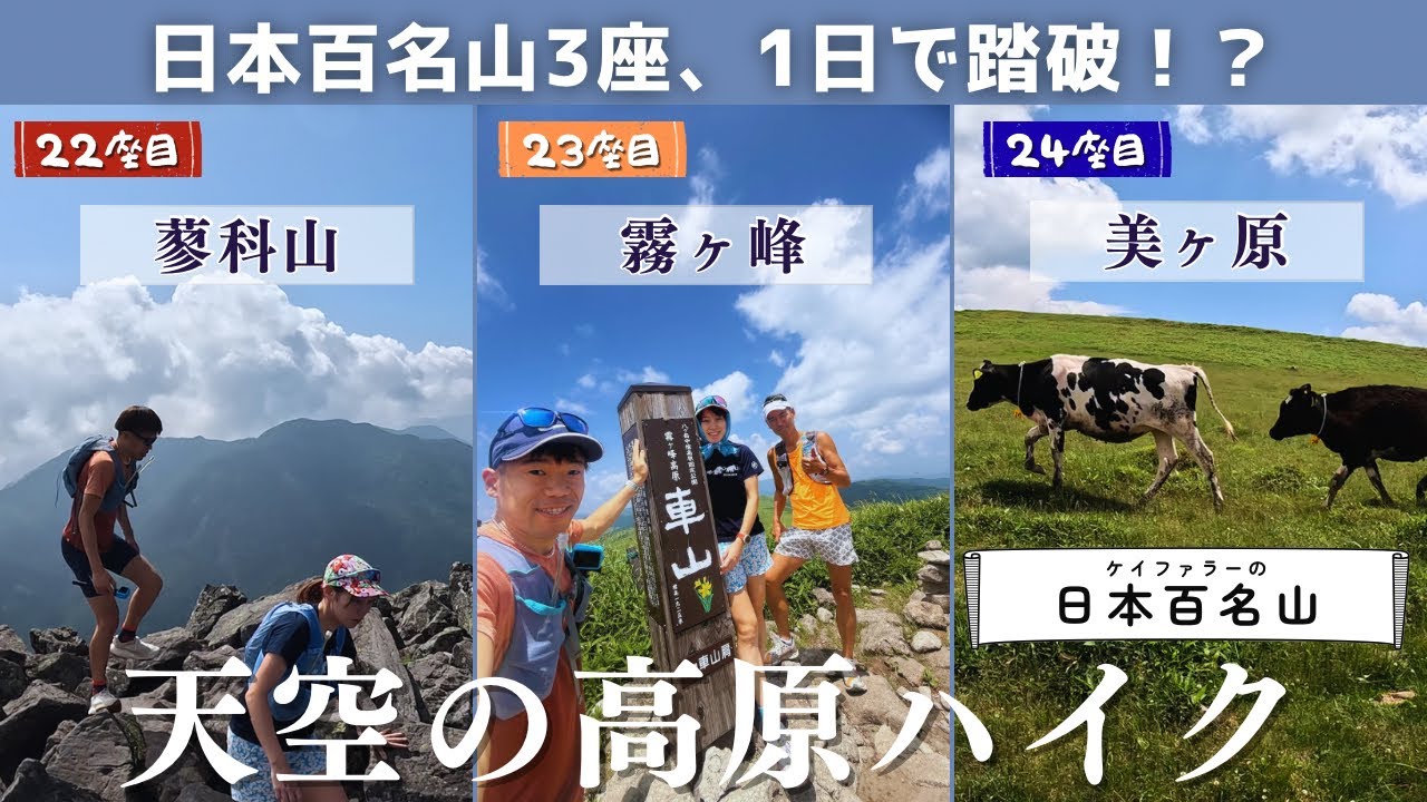 【1日で日本百名山3座】蓼科山・霧ヶ峰・美ヶ原を巡る高原ハイク｜都内朝4時出発で日帰り大満喫【#22〜24】