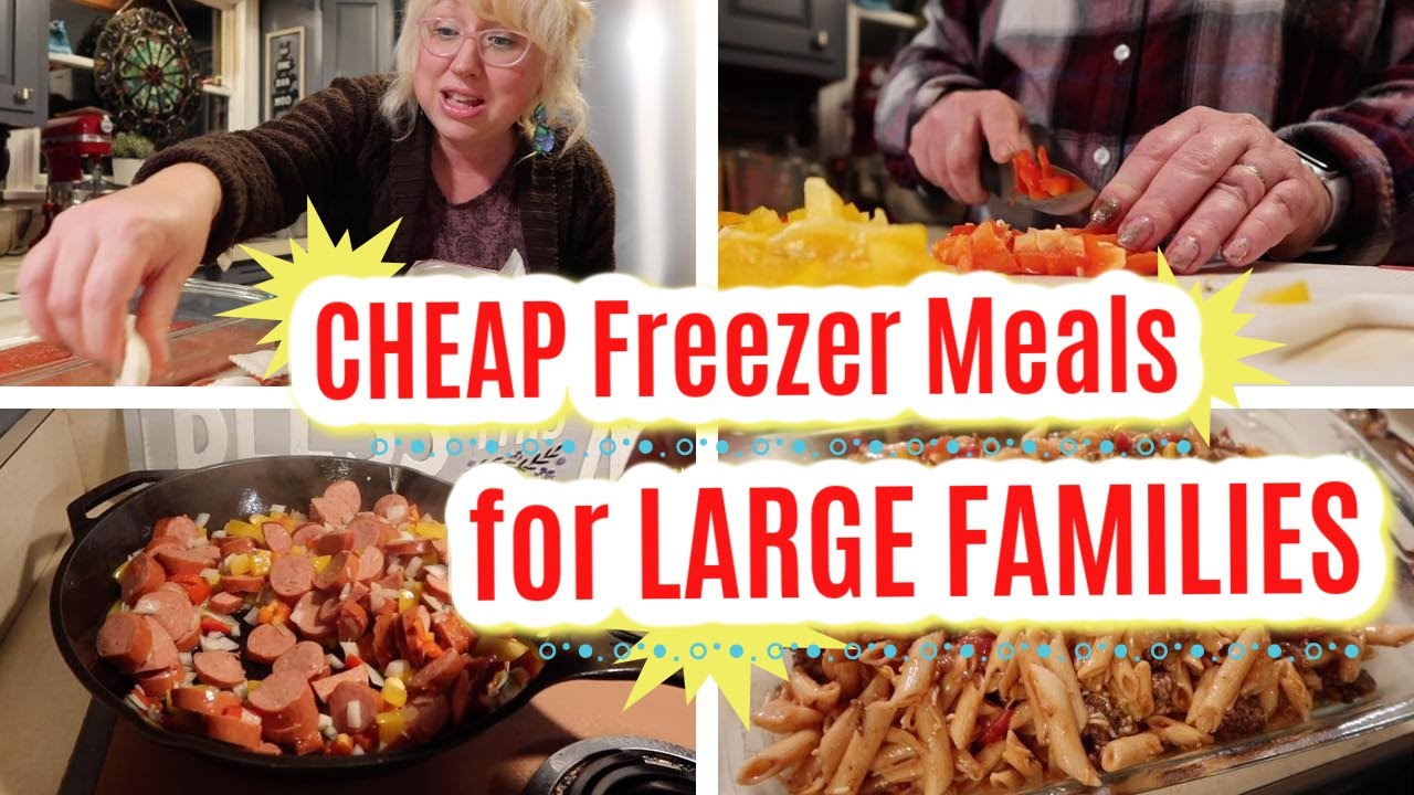 CHEAP Freezer Meals for LARGE Families | FILL YOUR FREEZER with 6 EASY Dinner FREEZER MEALS!