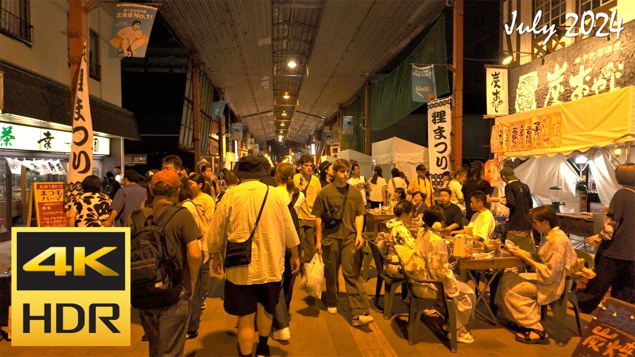 [4K HDR] 札幌 狸まつり2024を散策 - 狸小路 / Strolling in Sapporo TANUKI Festival 2024 (Hokkaido, Japan)