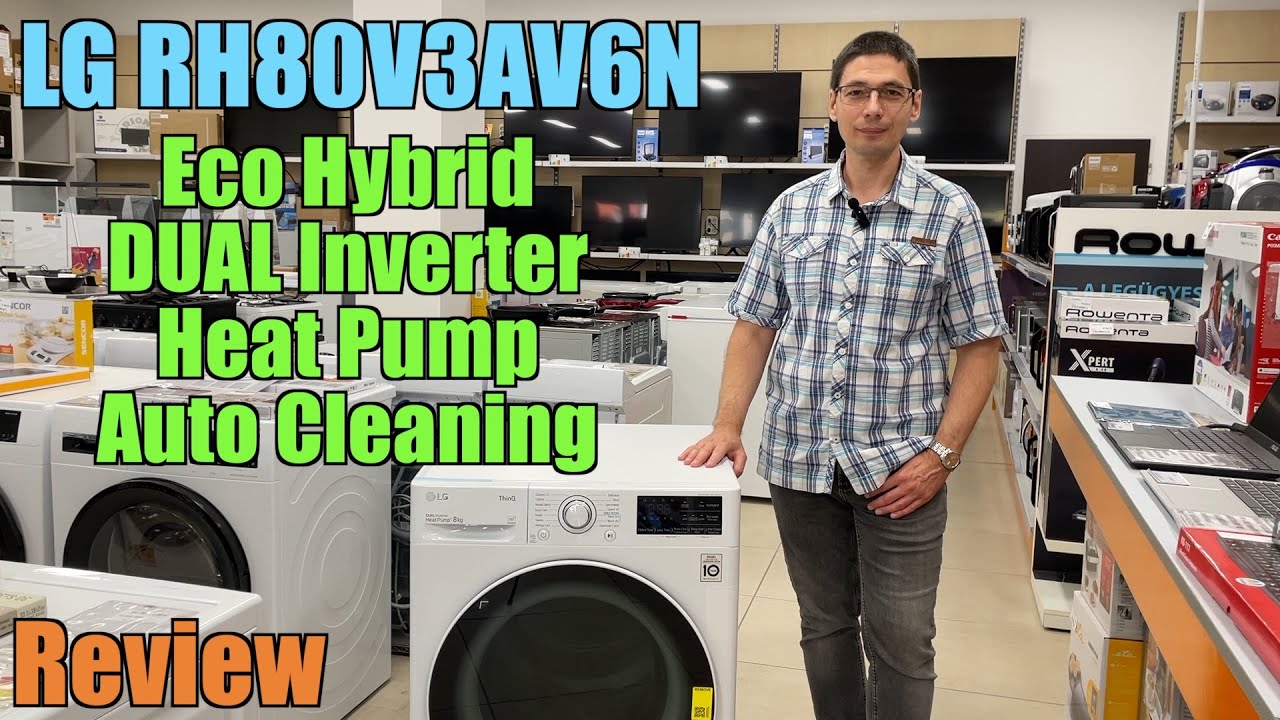 LG RH80V3AV6N Eco Hybrid DUAL Inverteres hőszivattyús szárítógép bemutató