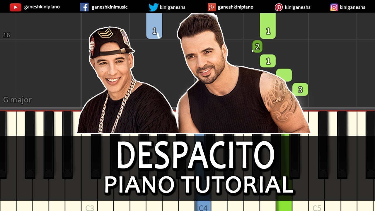 Despacito Justin Beiber ft. Luis Fonsi And Daddy Yankee| Piano Tutorials Chords Instrumental