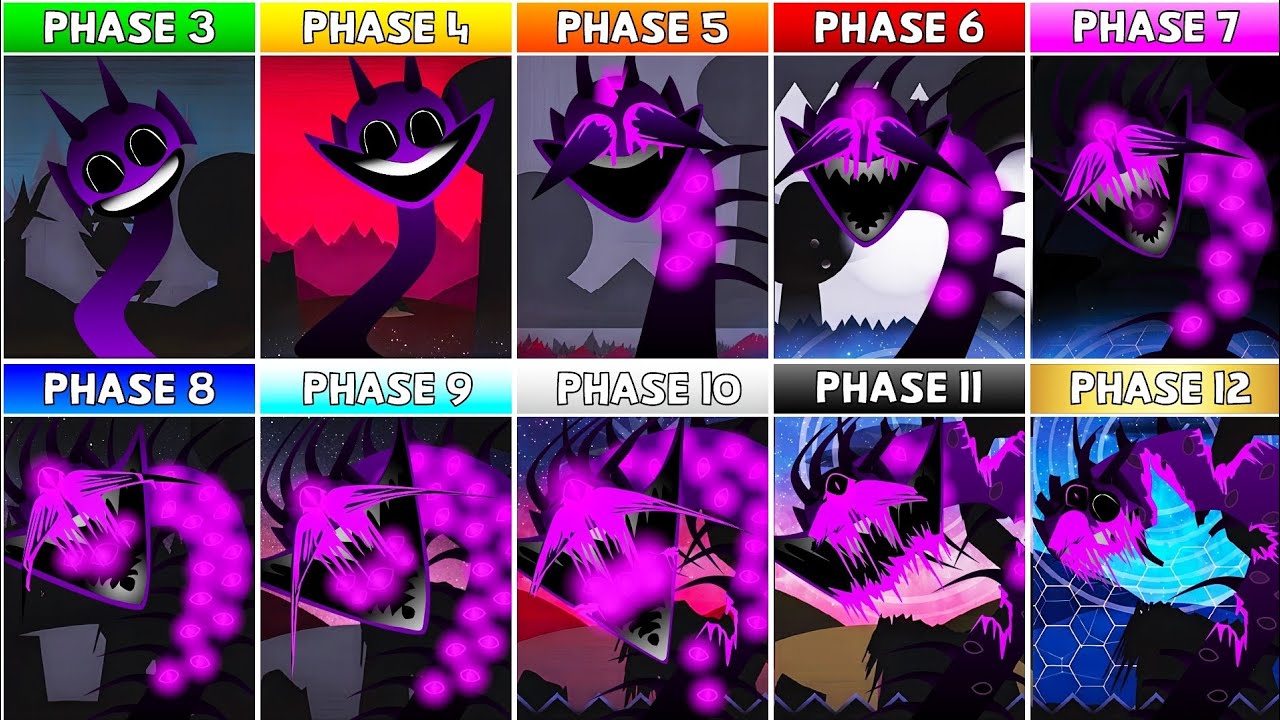 Incredibox Sprunki Definitive: PHASE 3 to PHASE 12 &mdash; All Characters & Statuses Showcase 
