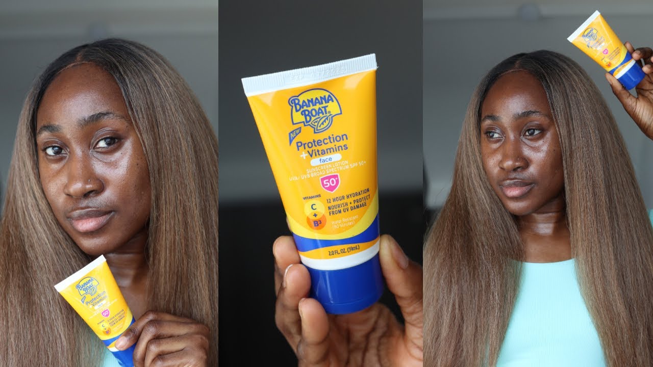 Banana Boat Protection + Vitamins Face Moisturizing Sunscreen Lotion SPF 50+ Review on Dark Skin