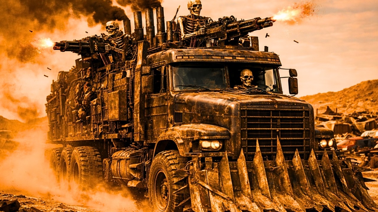 Western Wasteland War – Skeleton Warriors, Machine Guns and Flamethrowers in a Scrap Arena